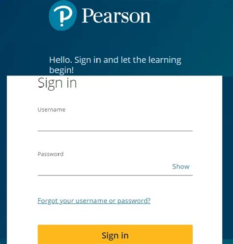 By signing in, you agree to our Terms of Use and acknowledge our Privacy Policy. . My pearson login